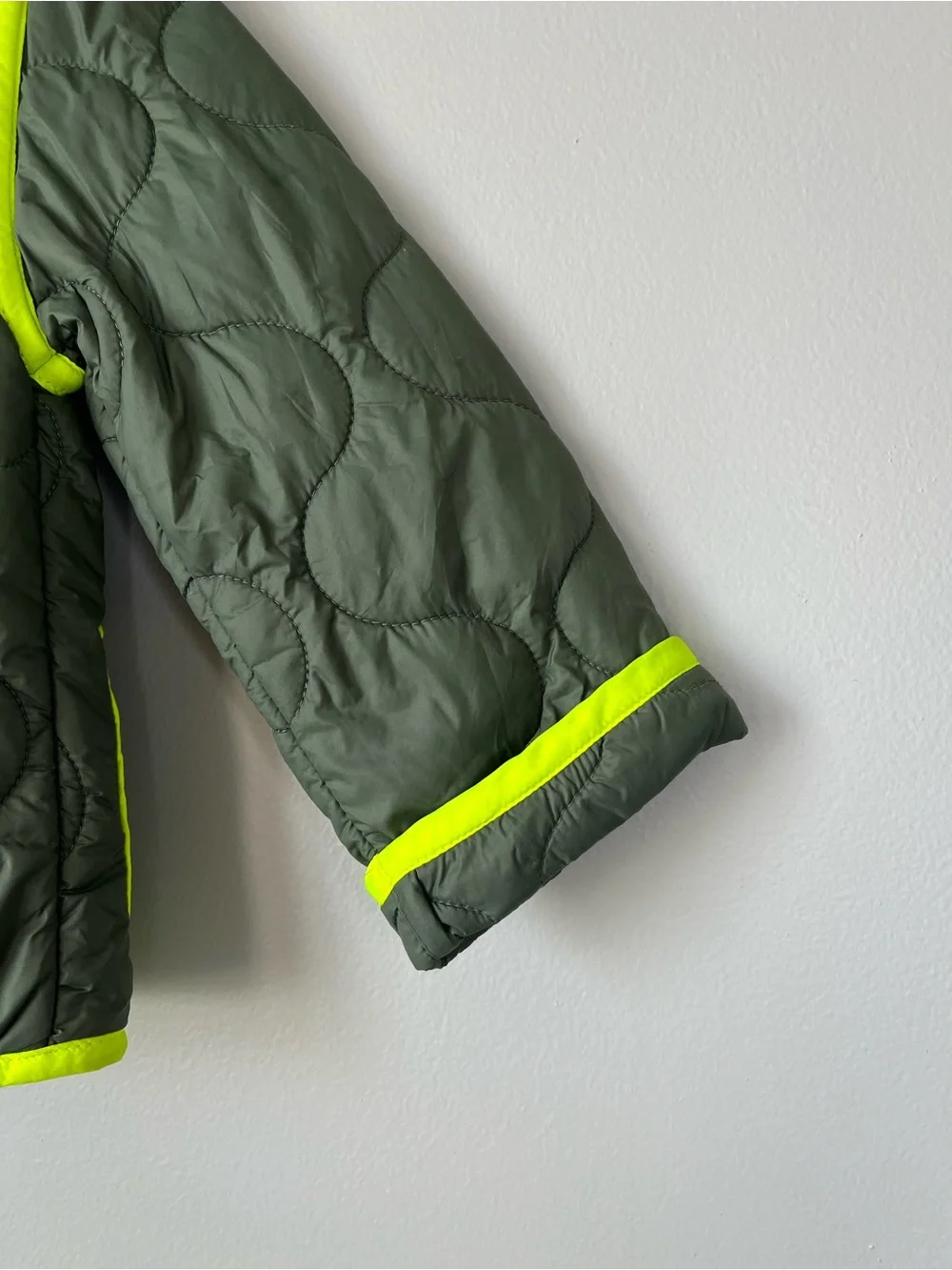 Polo Ralph Lauren Kids 2T Olive Quilted Kids Bomber Jacket Neon Trim STREETWEAR